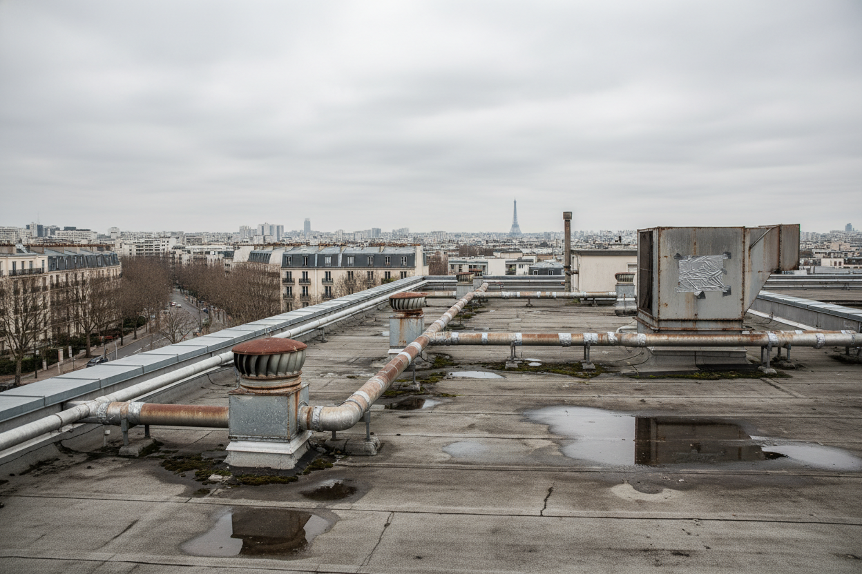 PAC sur toiture – Boulogne-Billancourt - Avant